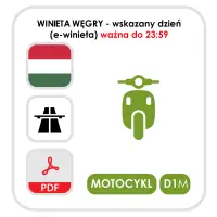 Węgry wskazany dzień do 23:59 - kat. D1M (e-winieta motocykl)